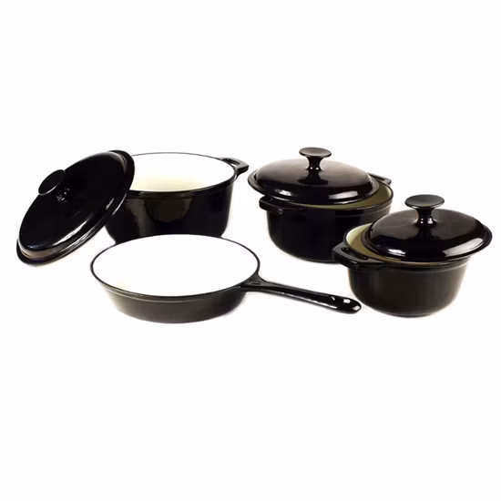 鋳鉄レッドカラー特別デザインエナメルダッチオーブンキャセロール4個